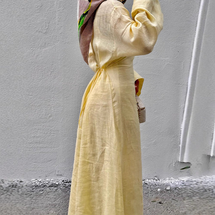 Long Sleeve Maxi Dress with Flared Sleeves