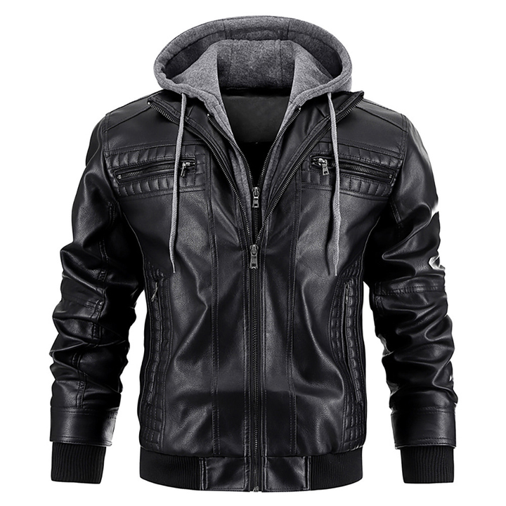 Casaco estilo motard com fecho e capuz | Ideal para o dia a dia e momentos de lazer