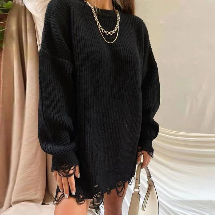 Distressed Chunky Knit Dress