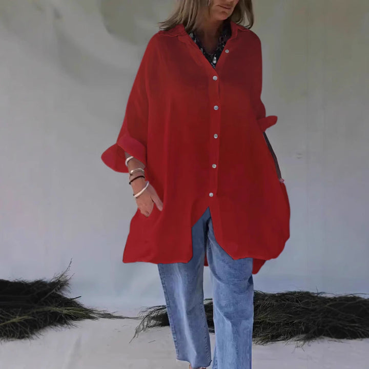 Long Sleeve Button-Down Blouse Dress