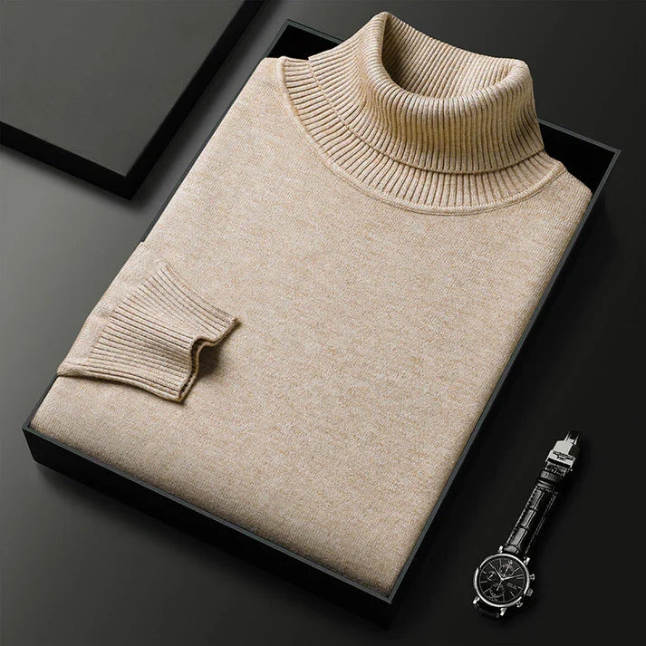 Stretch Viscose Turtleneck Sweater | Elegant Comfort