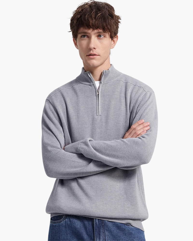 Merino Wool Sweater with Zip | Comfort and Elegance