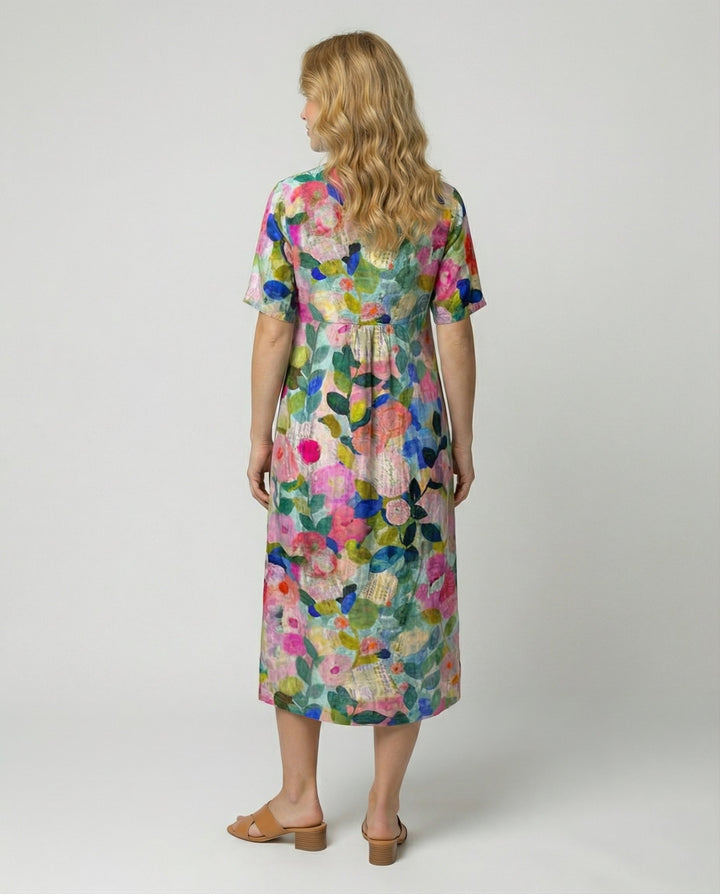 Floral V-Neck Midi Dress