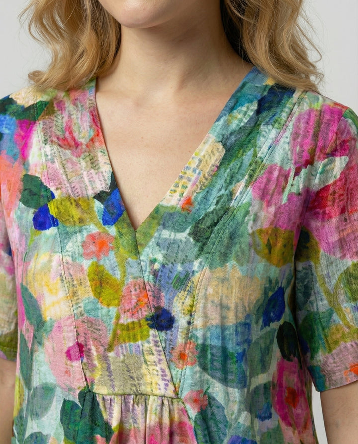 Floral V-Neck Midi Dress