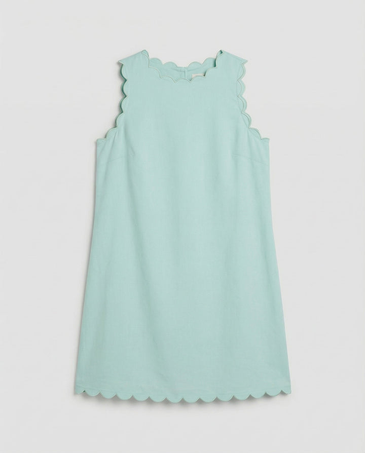 Sleeveless Scalloped Mini Dress