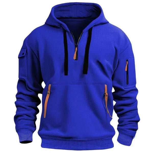 Sweat à capuche utilitaire homme à demi-fermeture éclair