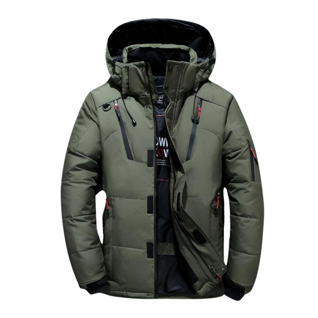 Parka à capuche pour homme, à fermetures éclair multiples