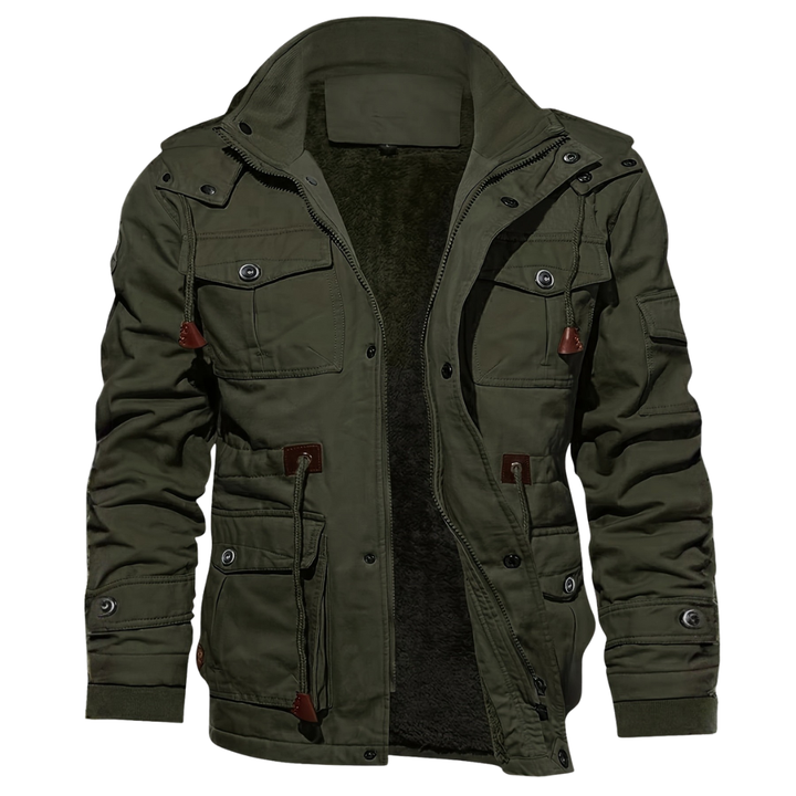 Chaqueta de campo de hombre con capucha y múltiples bolsillos