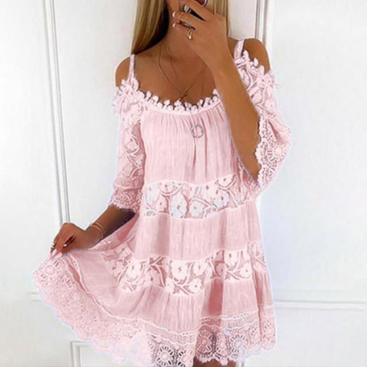 Off-Shoulder Lace Mini Dress