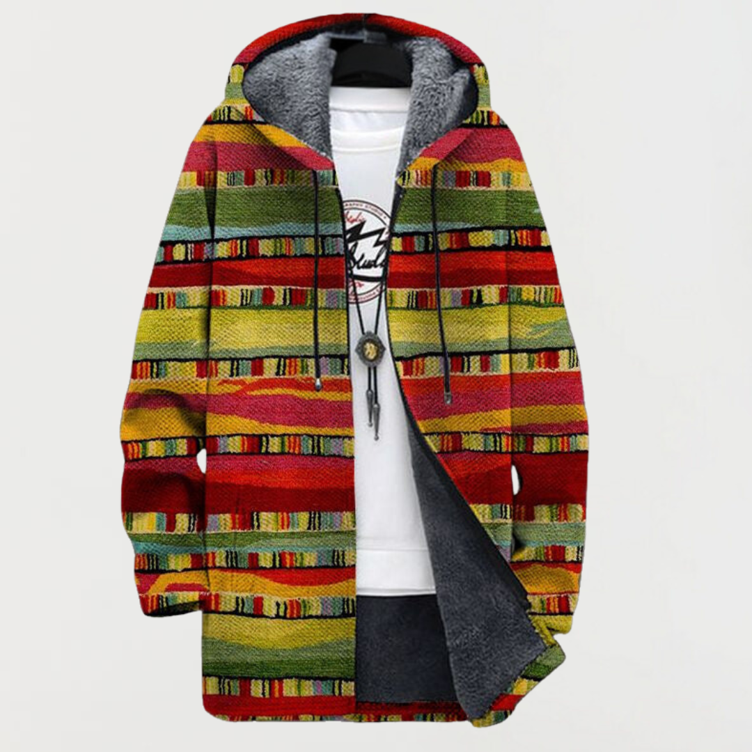 Bailey | Manteau à capuche à rayures géométriques