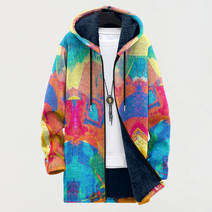 Emery | Abrigo con capucha de colores abstractos