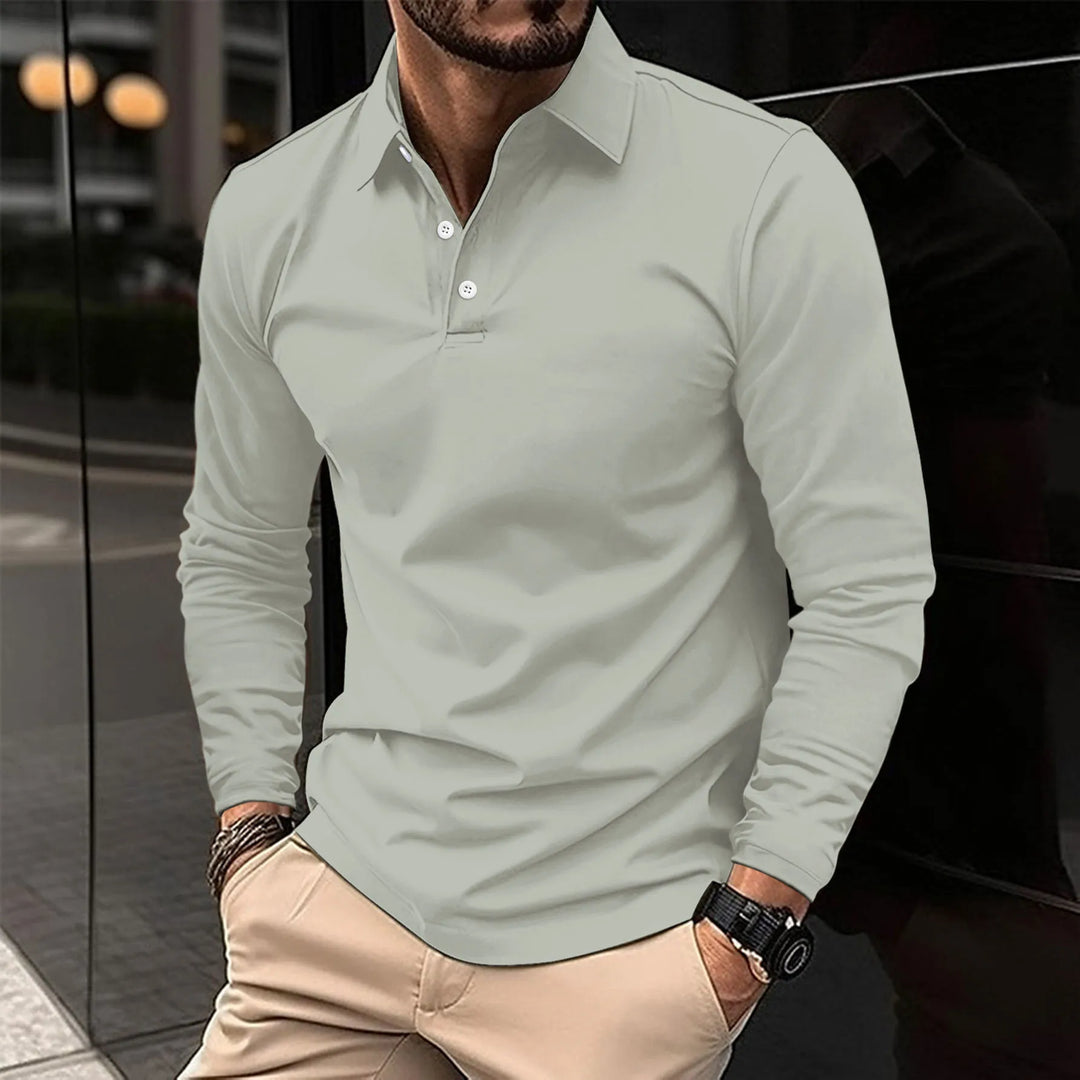 Polo elegante de manga larga | Estilo informal refinado