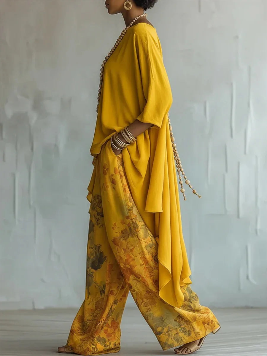 Completo Elegante con Top Asimmetrico e Pantaloni
