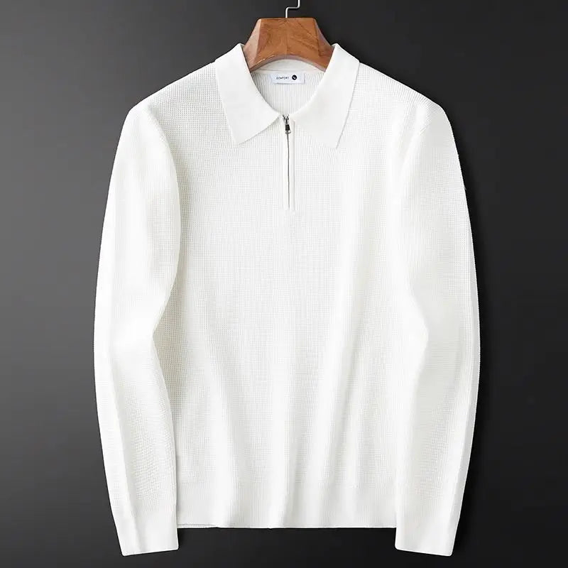 Sweat-shirt en maille gaufrée avec zip | Confort et style