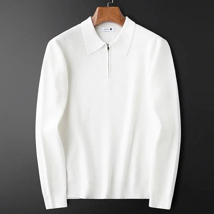 Sweat-shirt en maille gaufrée avec zip | Confort et style
