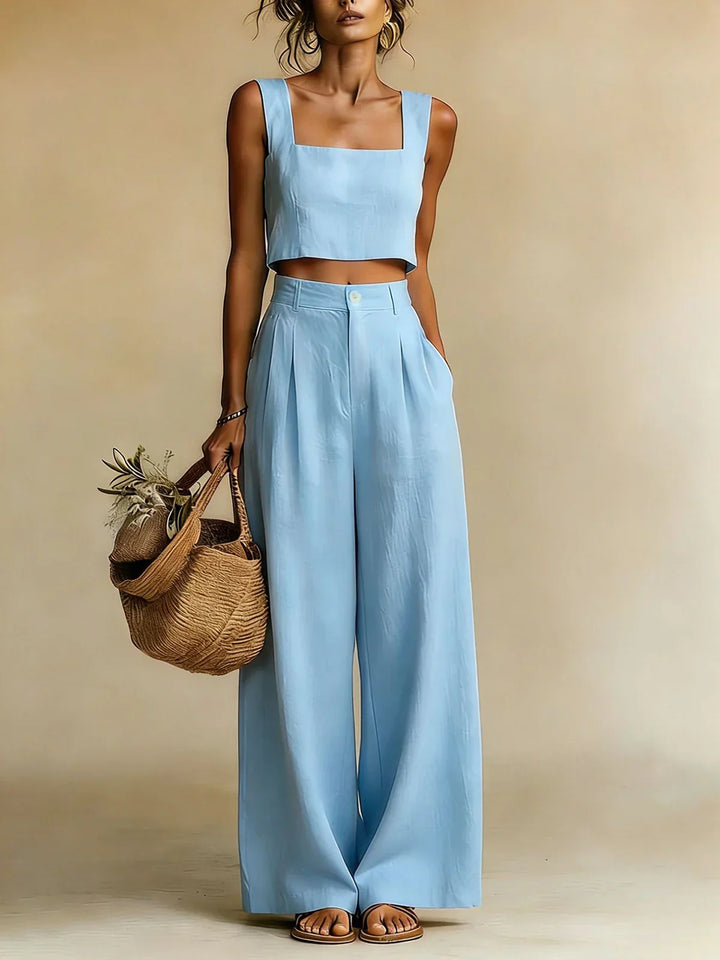 Completo Elegante con Pantaloni Fluidi