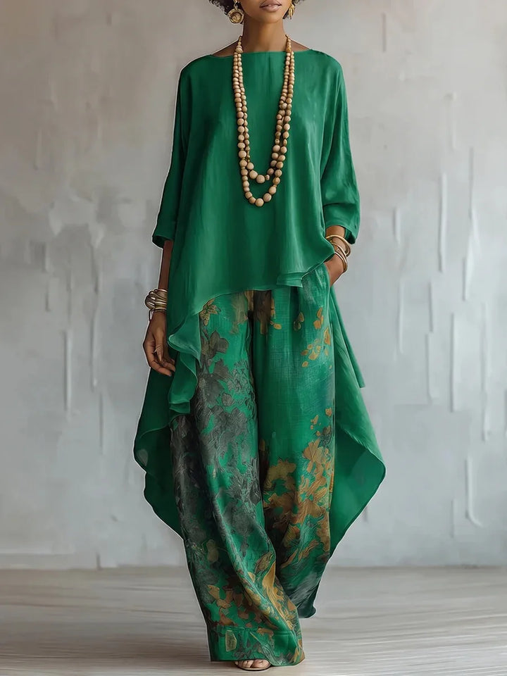 Completo Elegante con Top Asimmetrico e Pantaloni