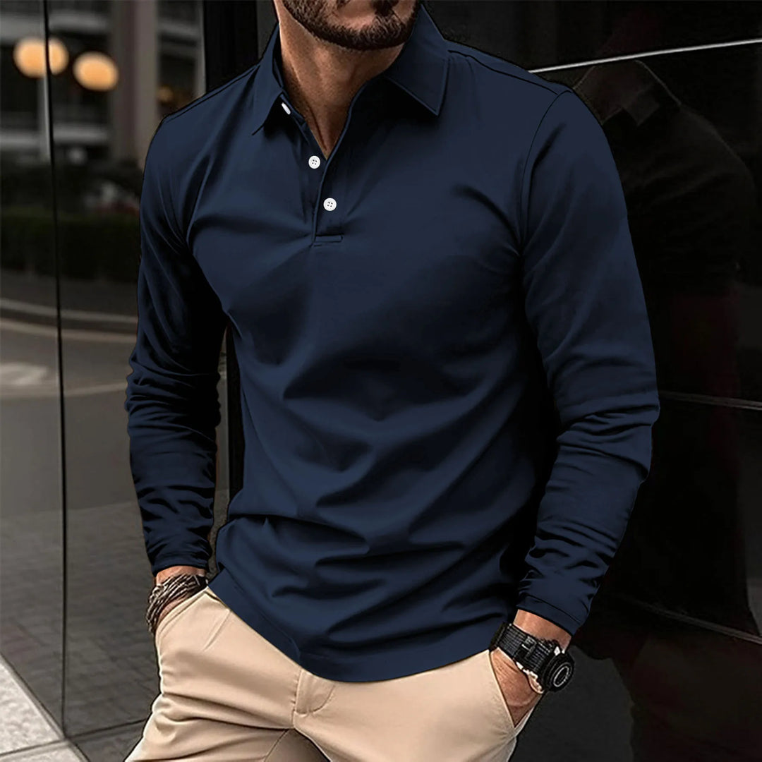 Polo elegante de manga larga | Estilo informal refinado