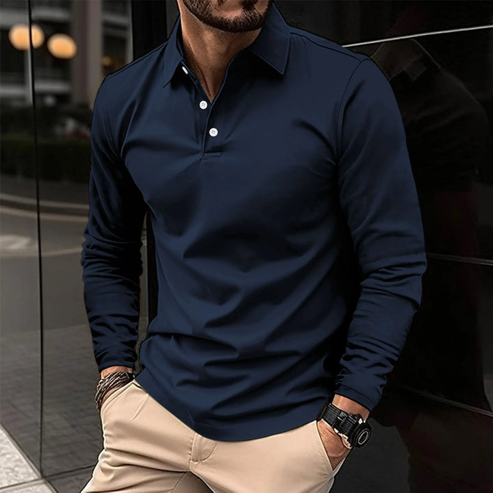 Polo elegante de manga larga | Estilo informal refinado