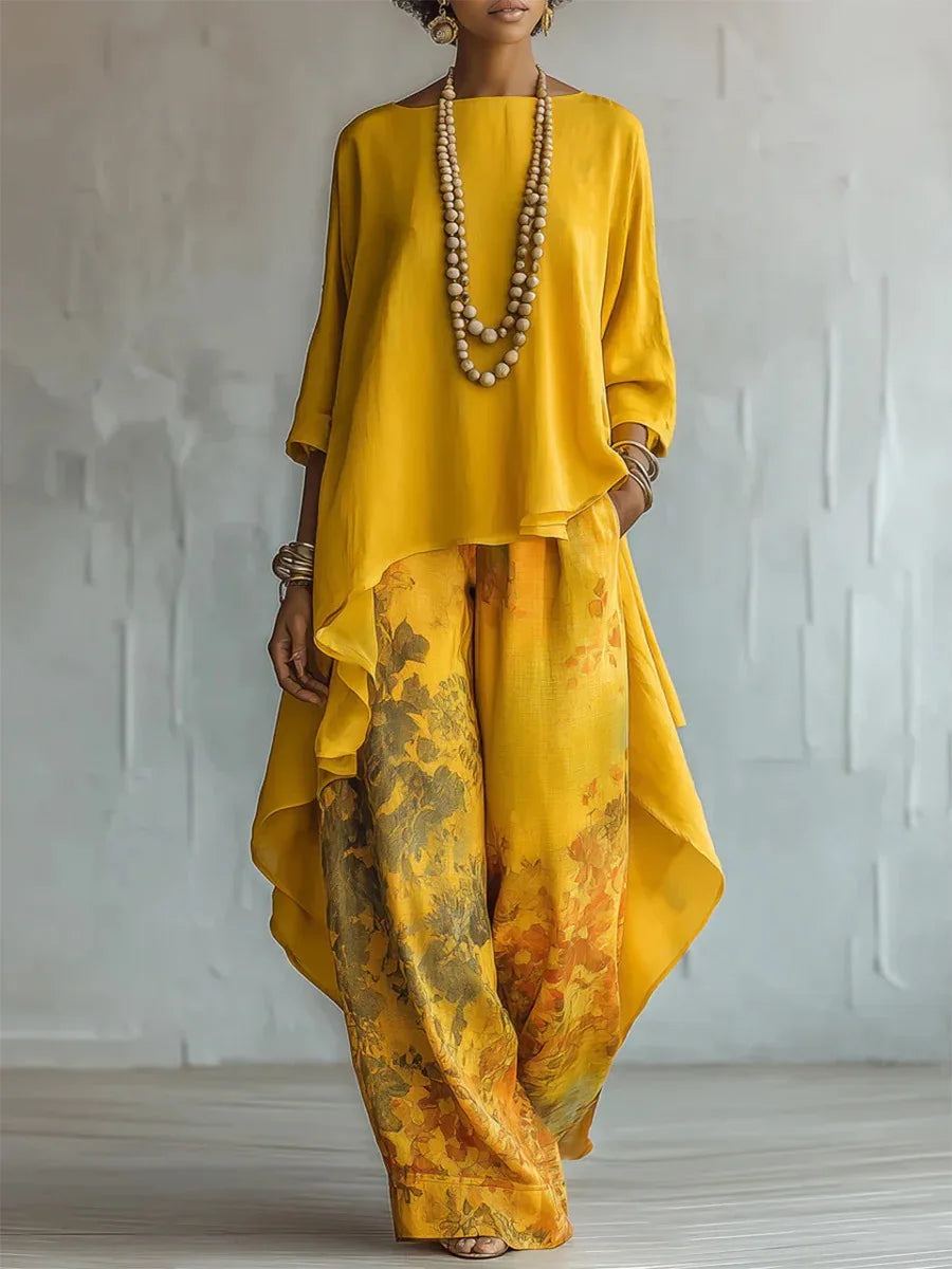 Completo Elegante con Top Asimmetrico e Pantaloni