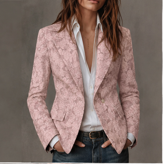 Celine | Blazer con aspecto de jacquard floral