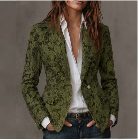 Celine | Blazer con aspecto de jacquard floral