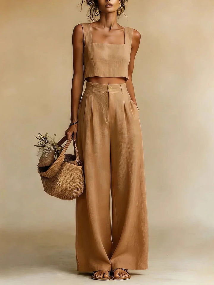 Completo Elegante con Pantaloni Fluidi