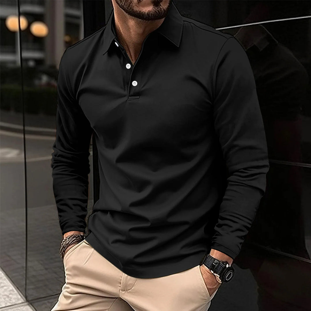 Polo elegante de manga larga | Estilo informal refinado
