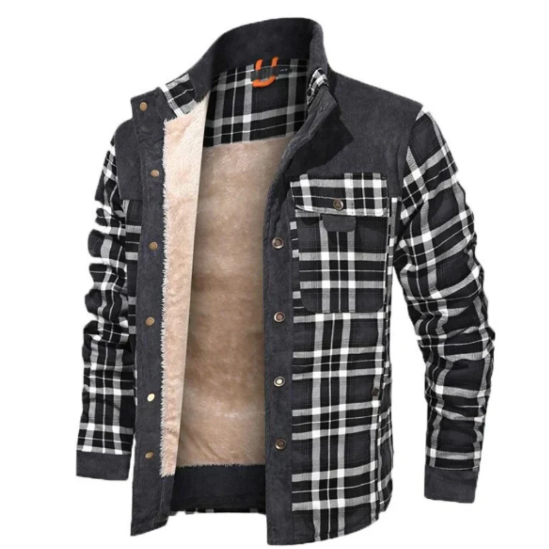 Karierte Jacke mit Knöpfen und langen Ärmeln | Ideal für kühle Tage
