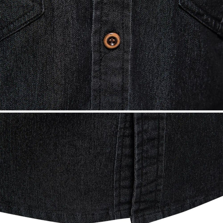 Herenoverhemd van denimlook met twee zakken