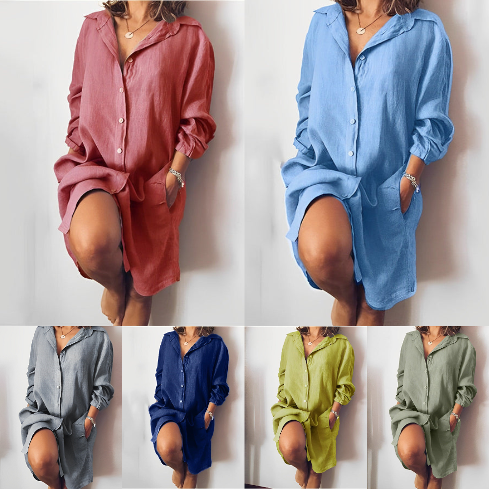Long sleeve cotton dress