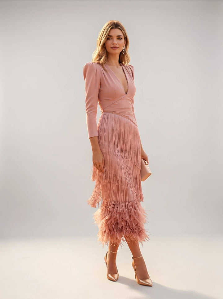 Sofia | Abito elegante con frange