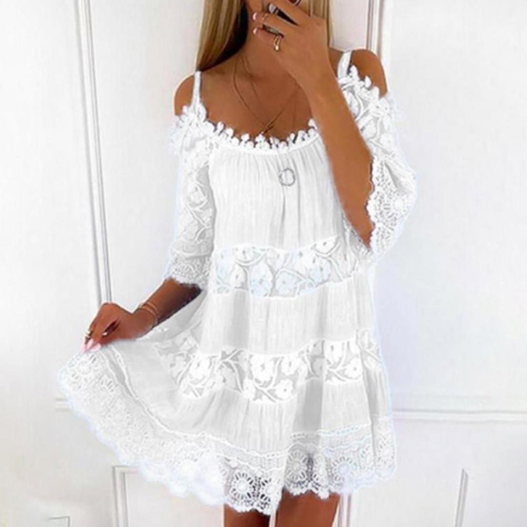 Off-Shoulder Lace Mini Dress