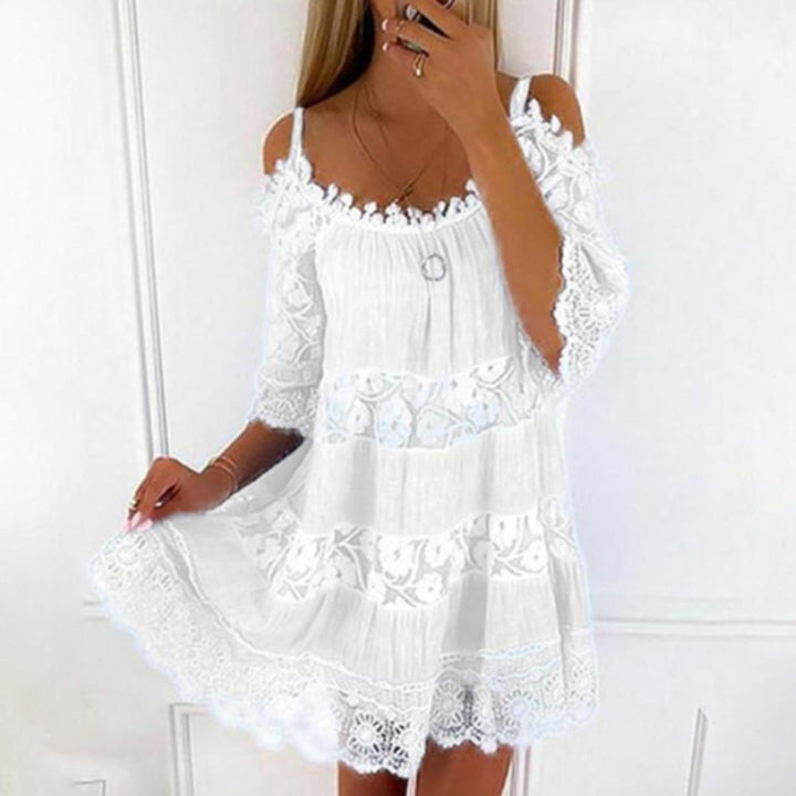 Off-Shoulder Lace Mini Dress