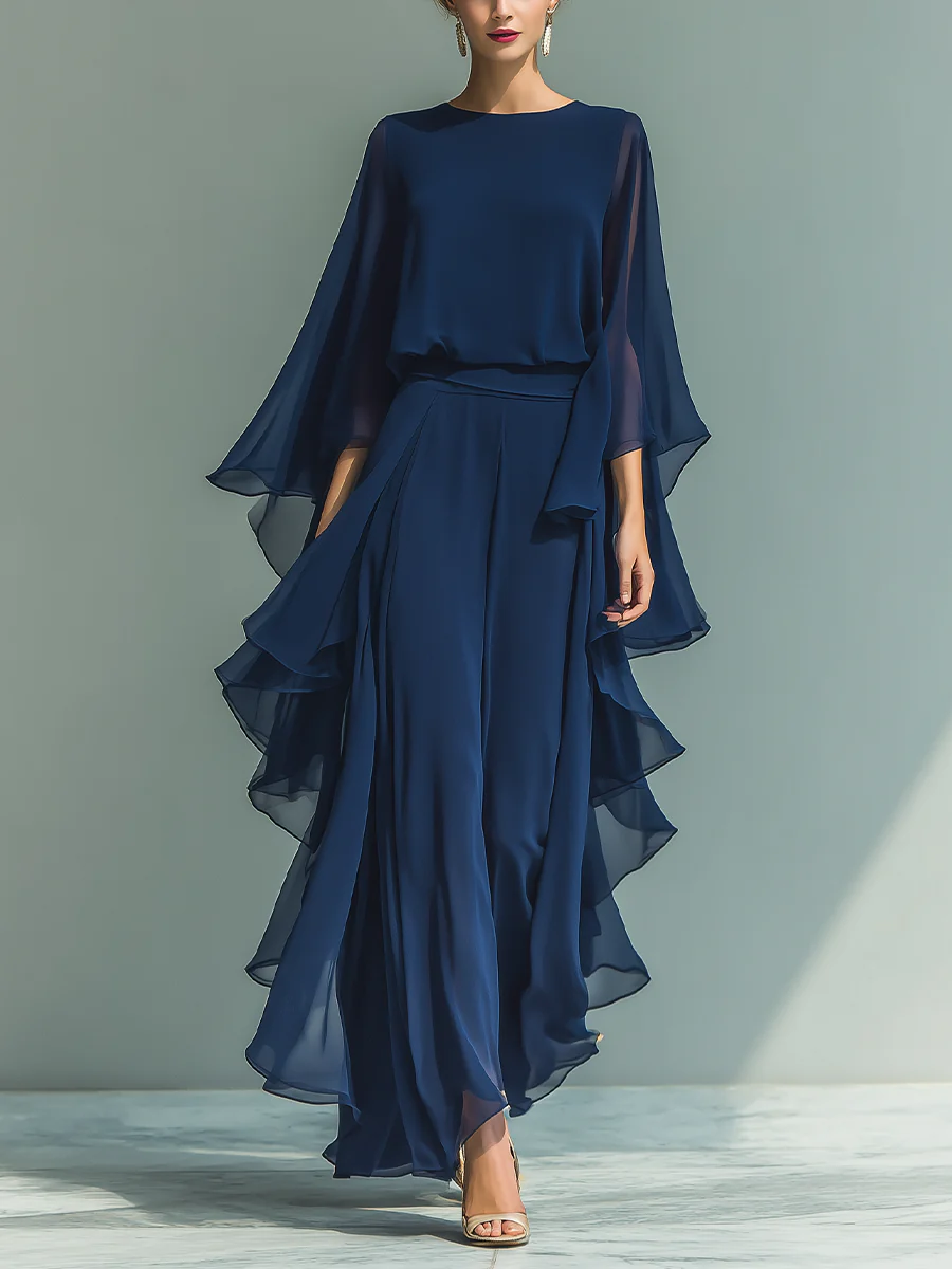 Aurora | Elegante traje de gasa con volantes