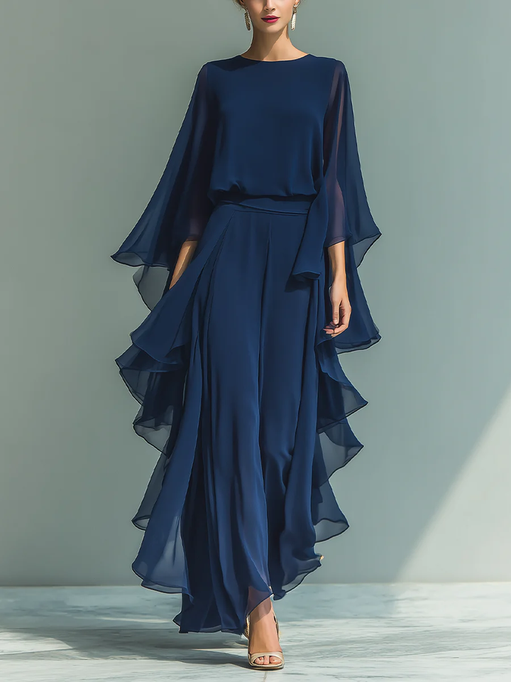Aurora | Elegante traje de gasa con volantes