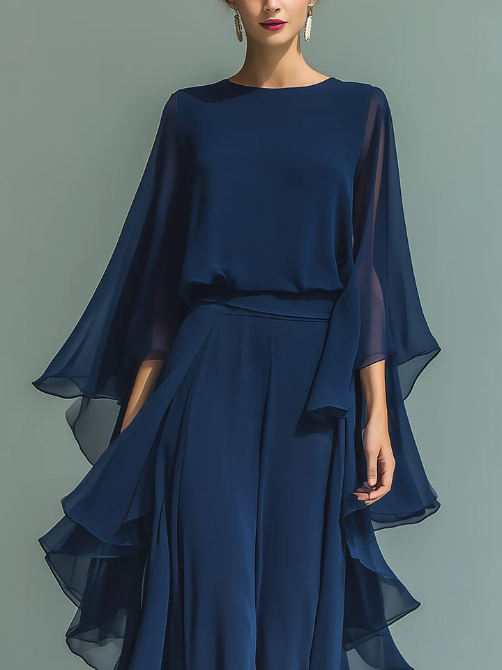 Aurora | Elegante traje de gasa con volantes