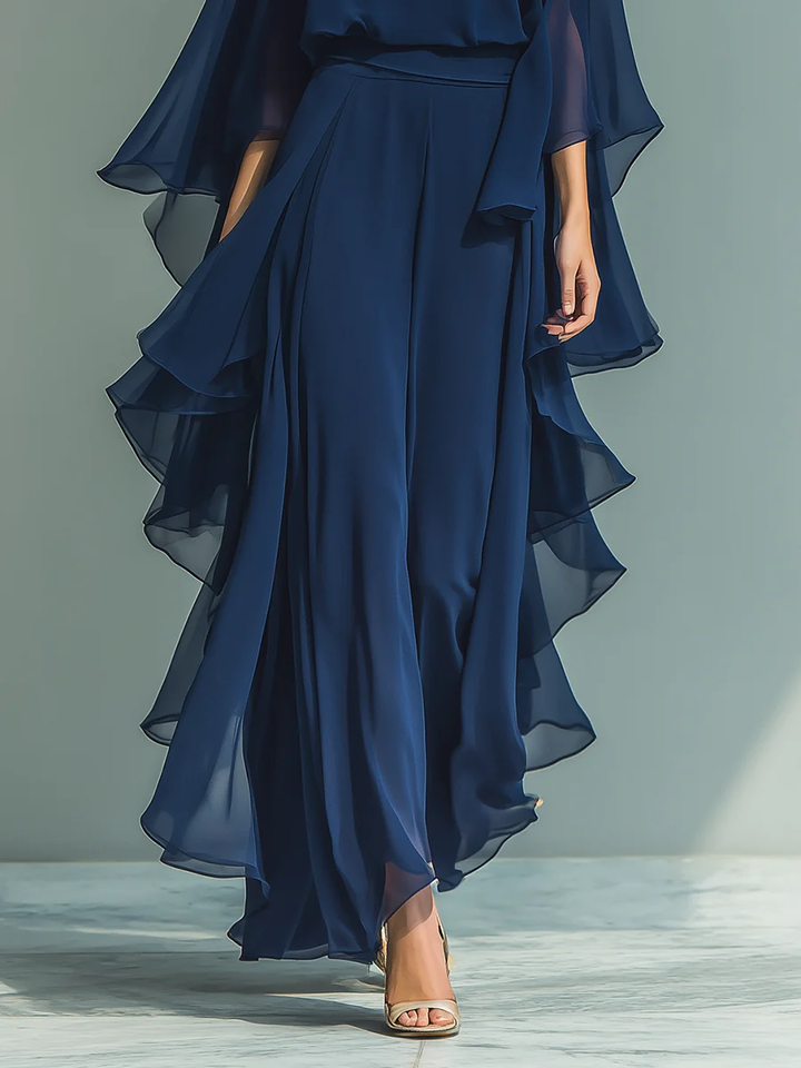 Aurora | Elegante traje de gasa con volantes