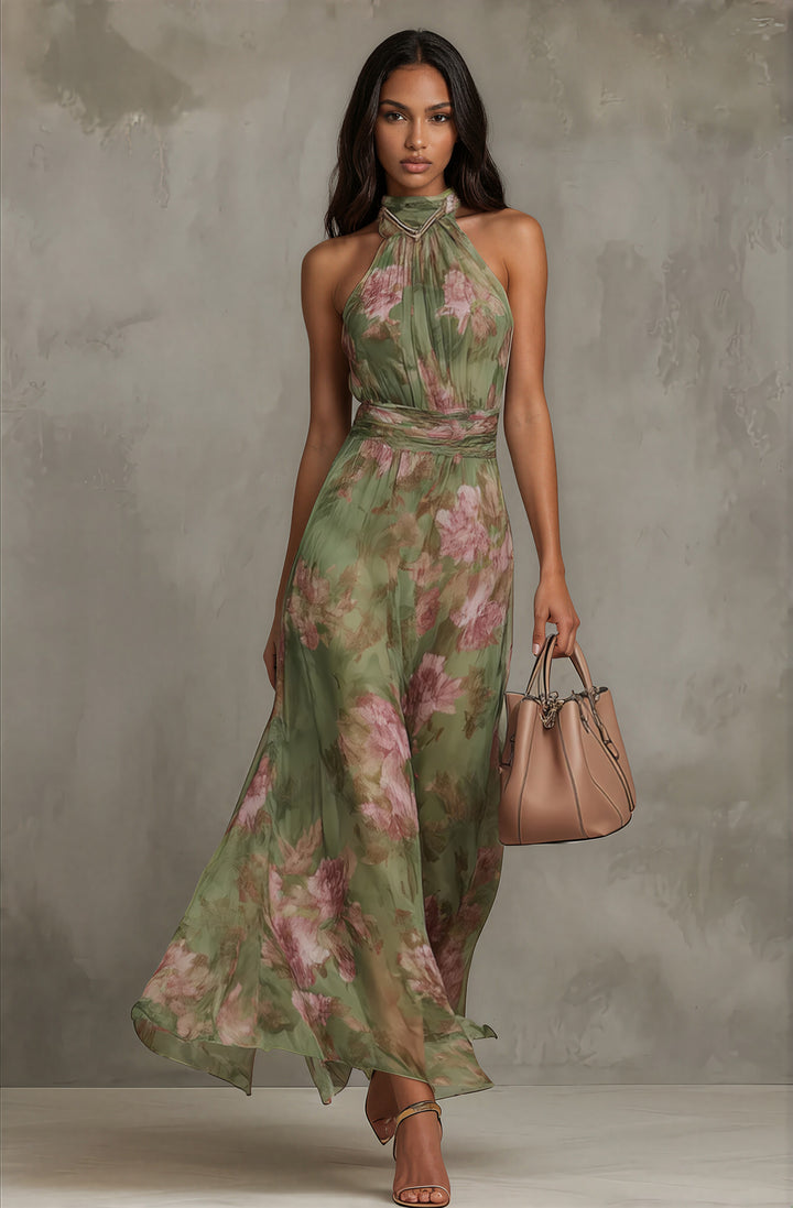 Livia | Elegante abito lungo con scollo all&