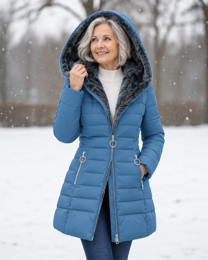 Aveline | Cappotto trapuntato con cappuccio e zip ad anello