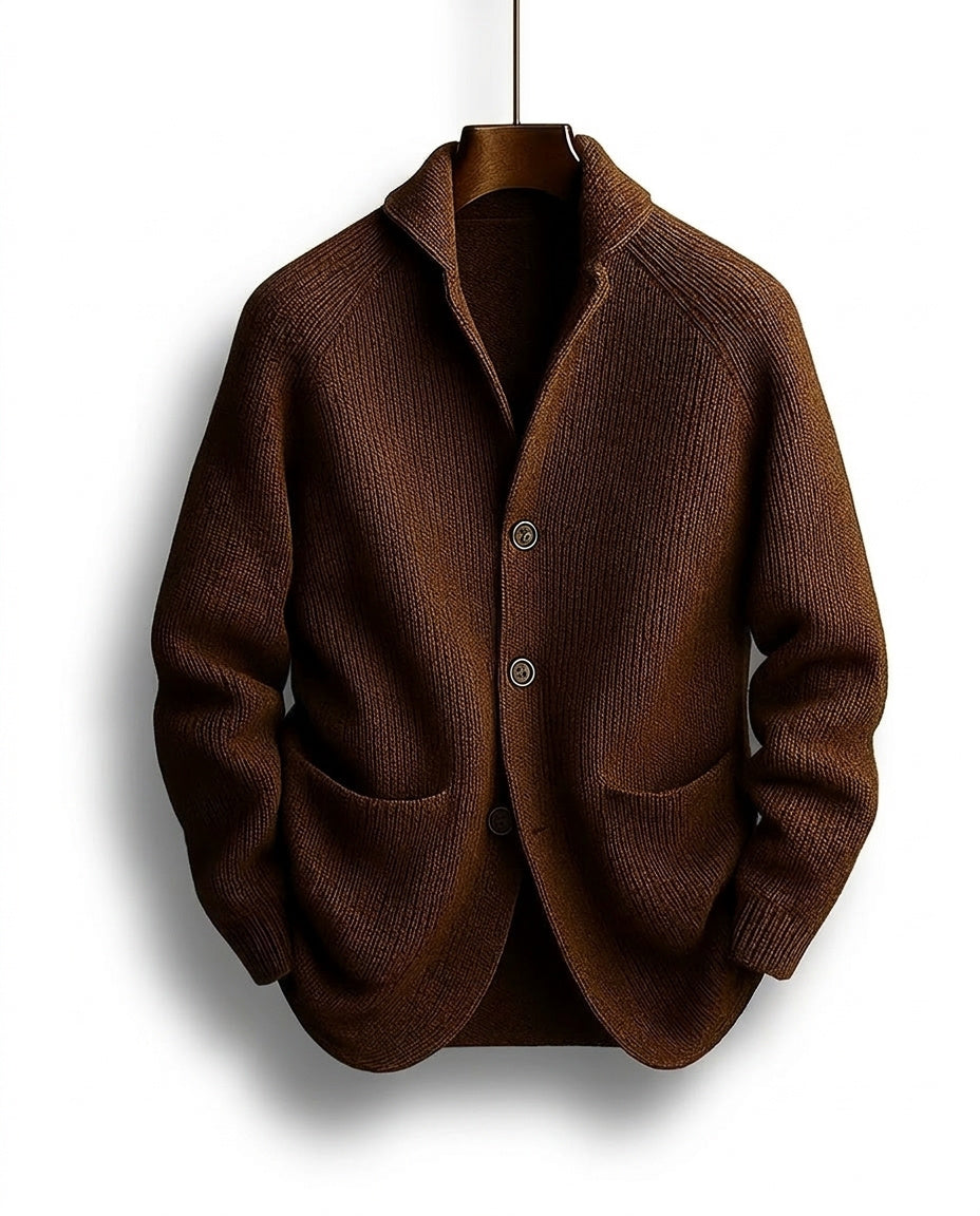 Gilet homme en maille à col châle