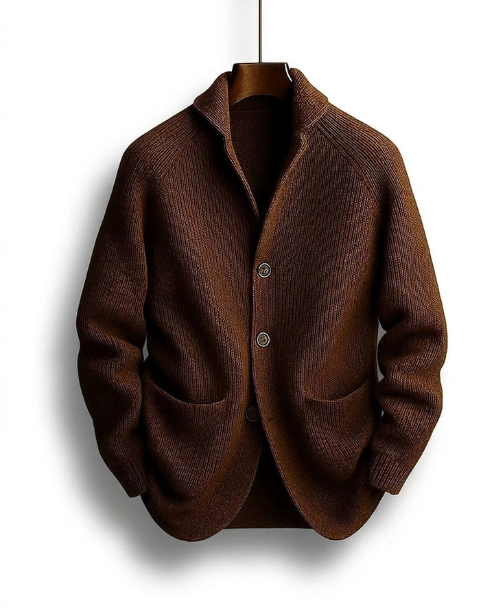 Gilet homme en maille à col châle
