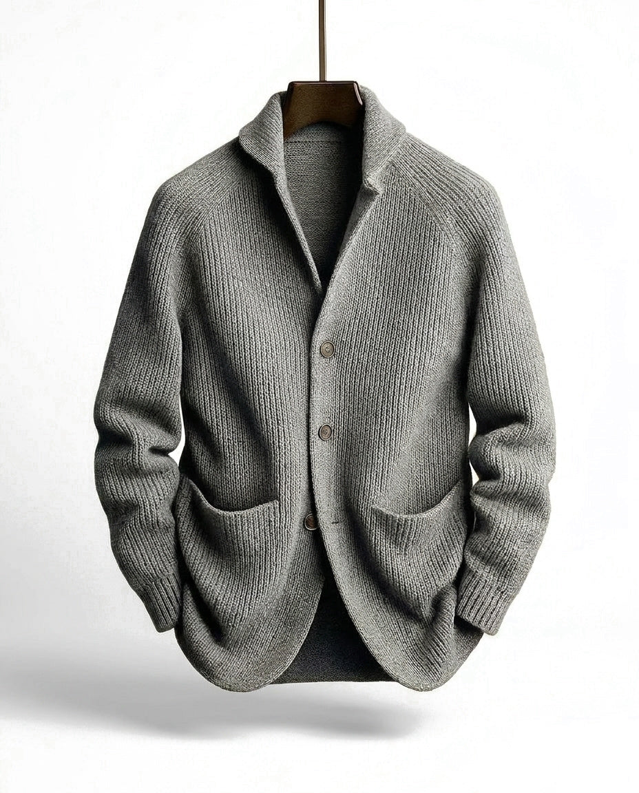 Gilet homme en maille à col châle