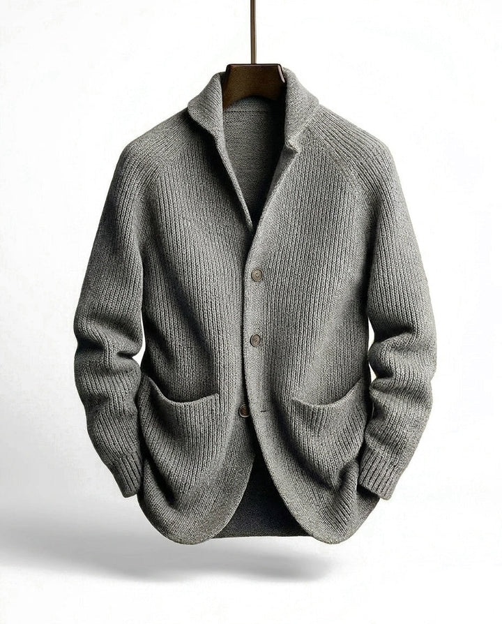 Gilet homme en maille à col châle