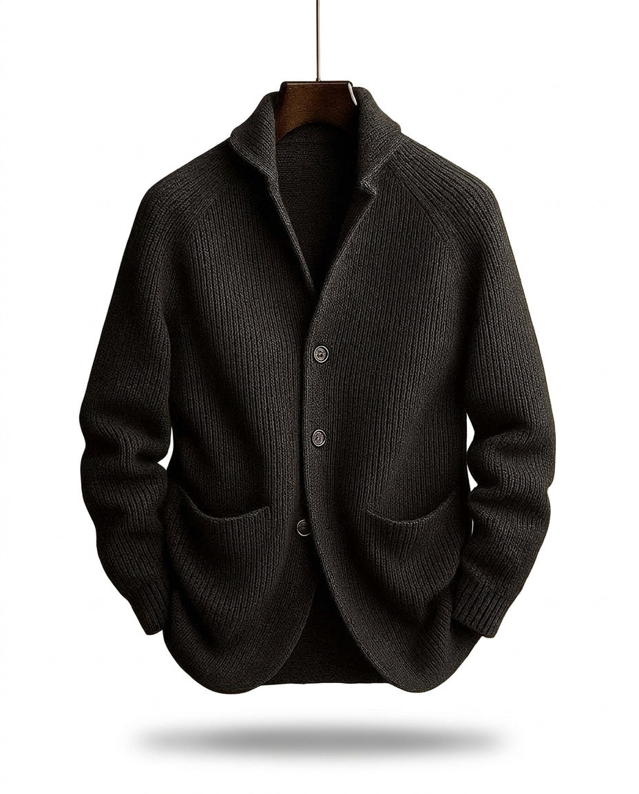 Gilet homme en maille à col châle