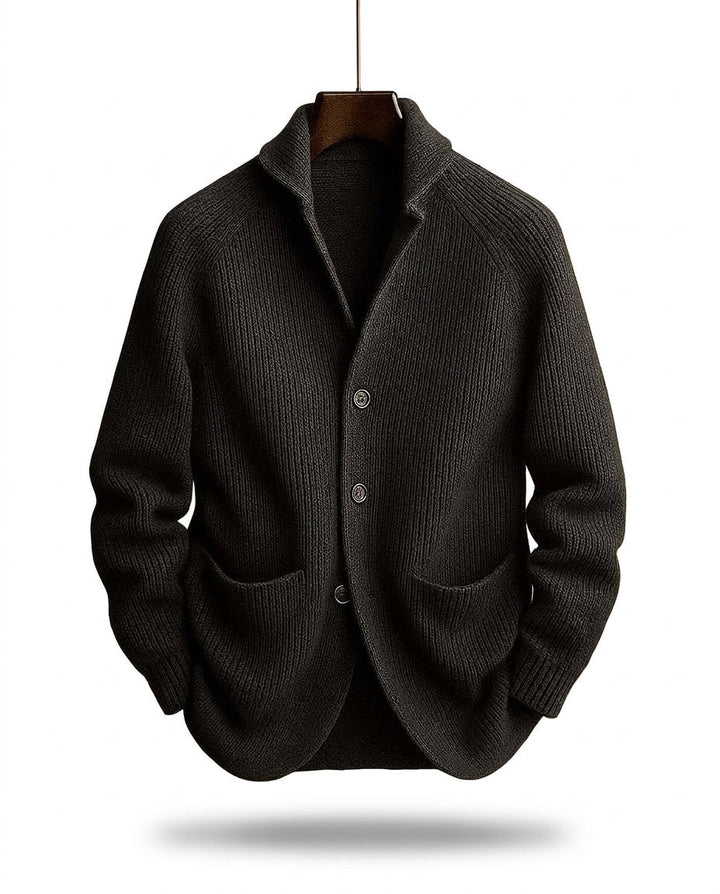 Gilet homme en maille à col châle