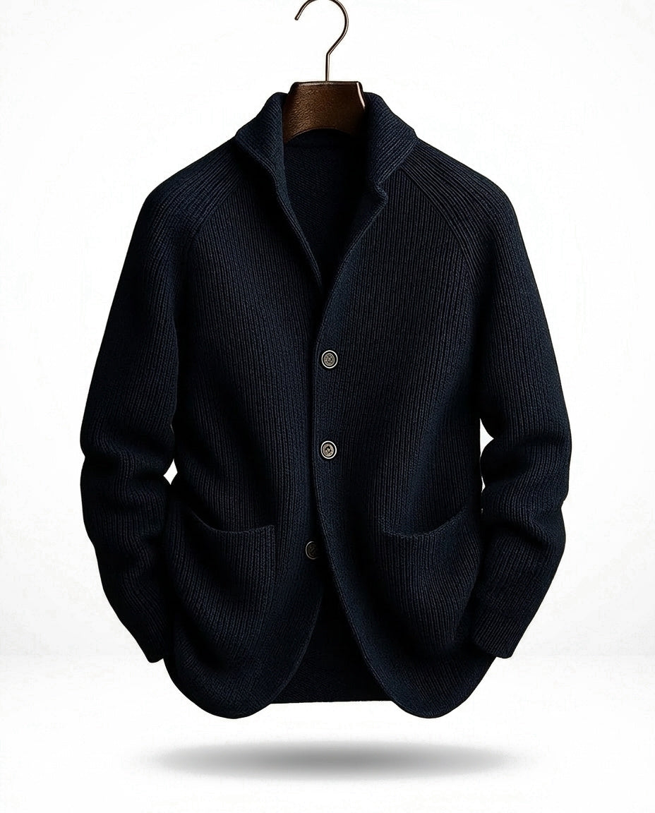Gilet homme en maille à col châle