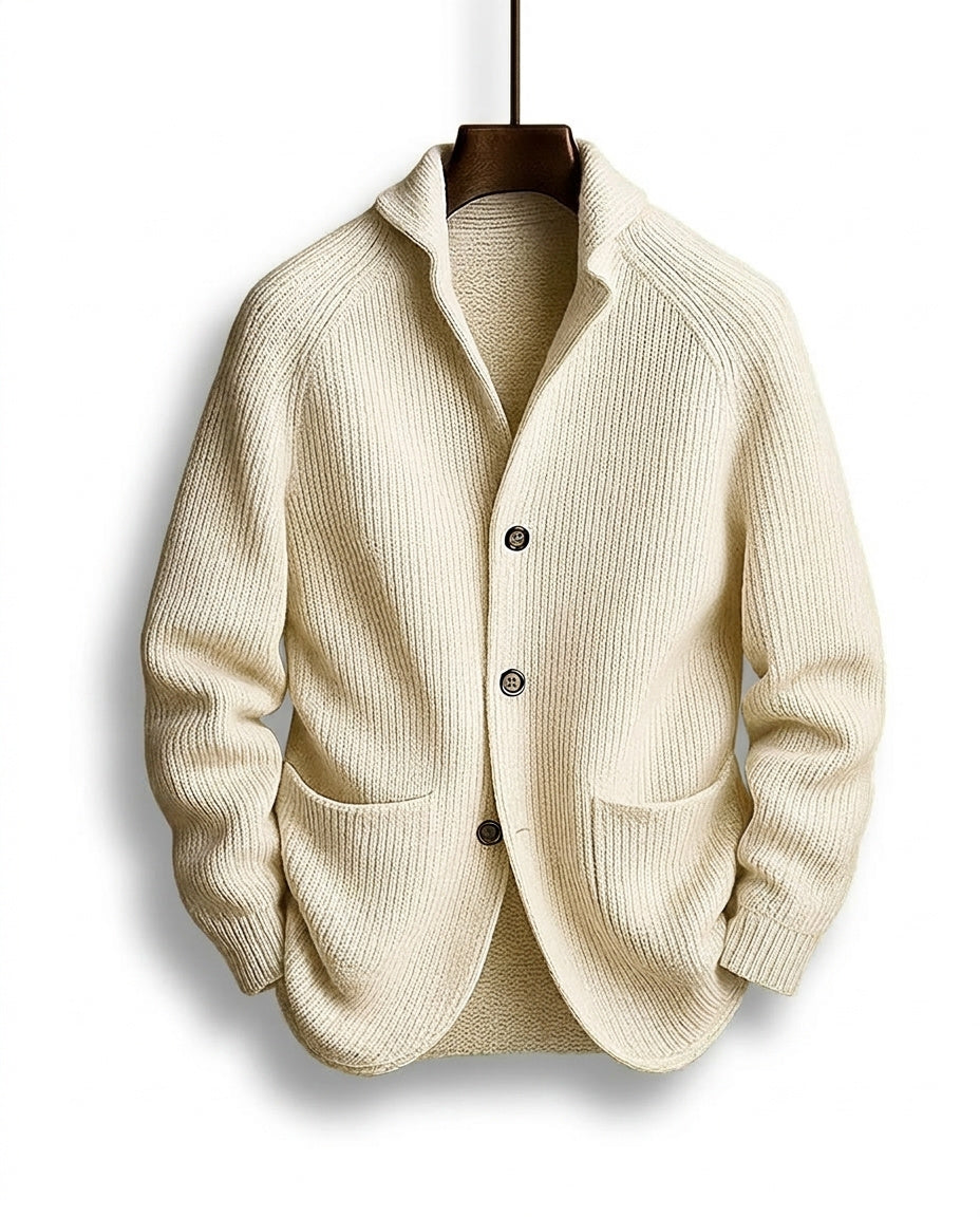 Gilet homme en maille à col châle