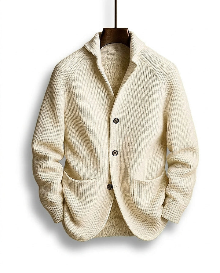 Gilet homme en maille à col châle