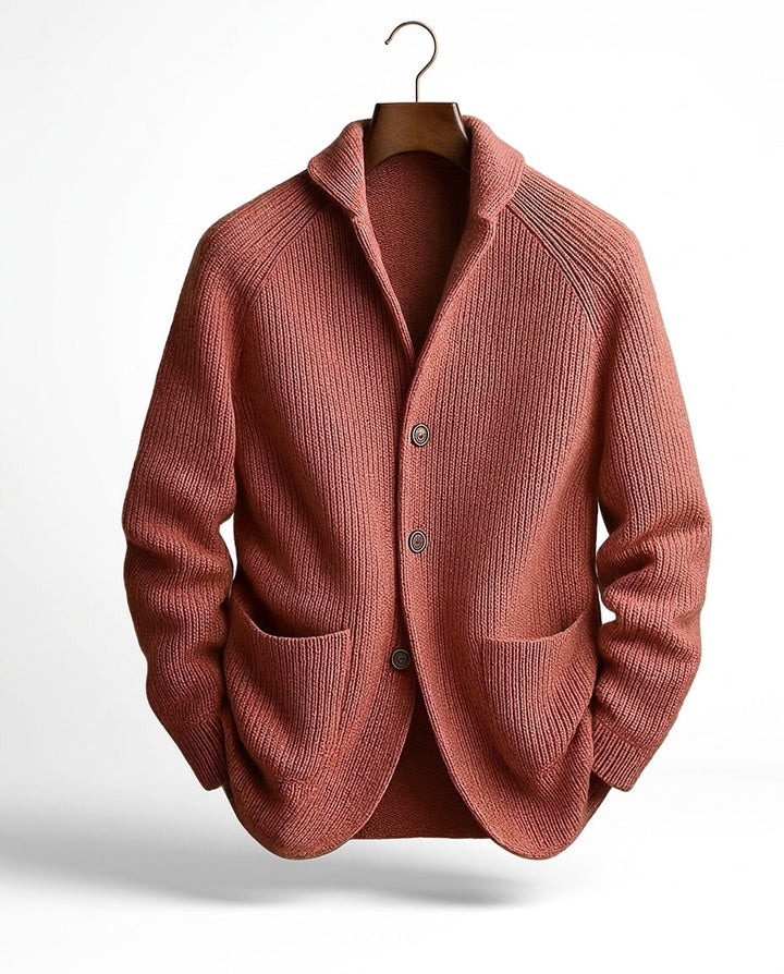 Gilet homme en maille à col châle